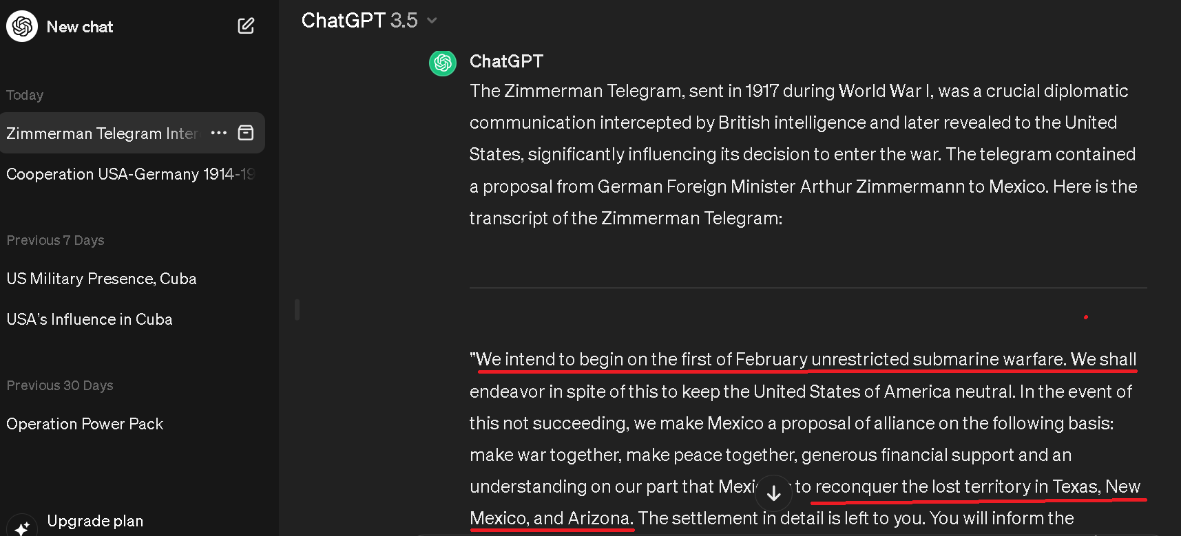 The US entered the First World War