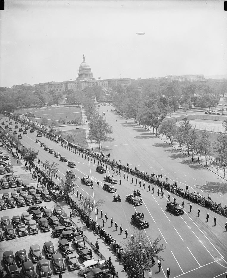 Dinastía Somoza: recibimiento solemne al presidente de Nicaragua Somoza en Washington, mayo de 1939